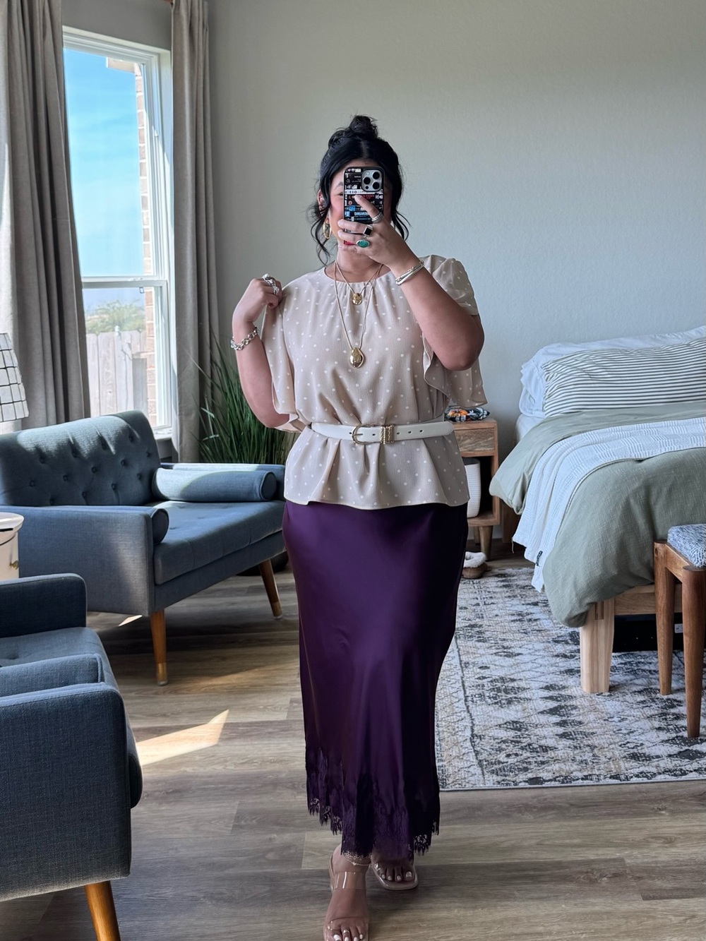 Worthington Womens Purple A-Line Skirt
